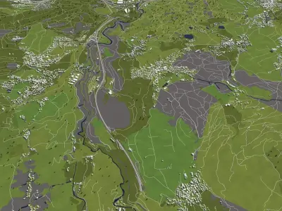 Innsbruck Austria 50x50km 3D model