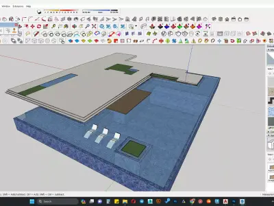 Pool area 3d model 3D model purchase