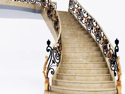 classical staircase 5 3D model