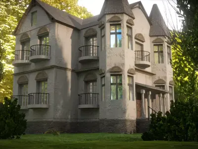 House castle Low-poly 3D model