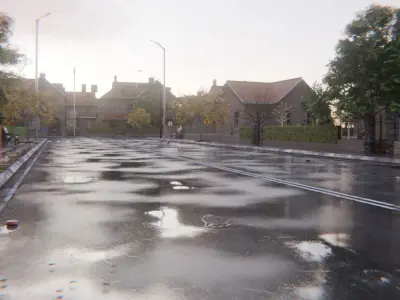 European Suburban Street Scene 3D model