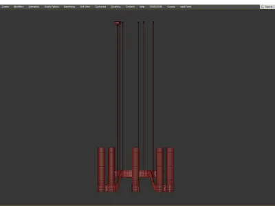 Castle Candles Bronze Low-poly 3D model