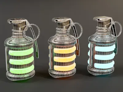Sci-Fi Grenade Set Low-poly 3D model