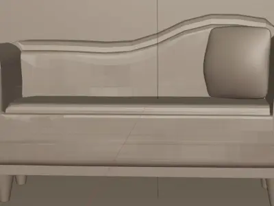 Red sofa Low-poly 3D model