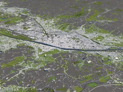 Florence Italy 50x50km 3D City Map 3D model