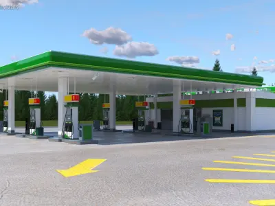  Large Filling Station Green 