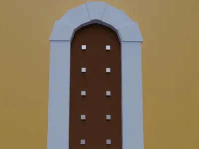 Low poly door 1 Cartagena Low-poly 3D model