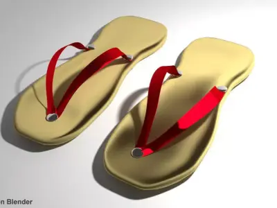 Selipar - malay slipper 3D model