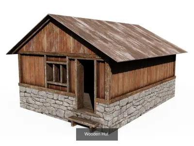 Mountain Village Buildings  3D Model Pack