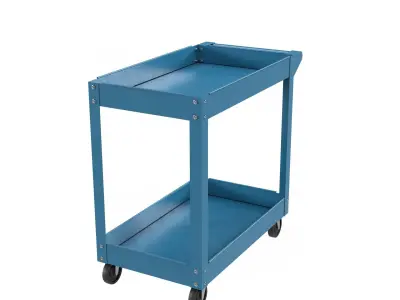 Cart blue painted Low-poly 3D model