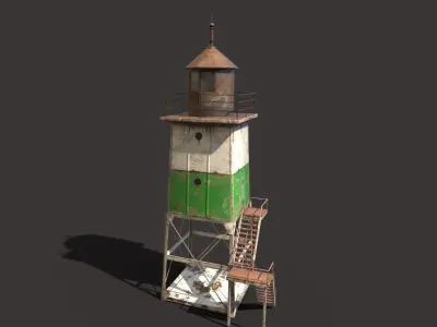 Old Metal Lighthouse Low-poly 3D model