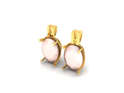 Opal Stone Earring 3Ddm stl obj fbx Render Details 3D print model