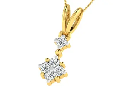 Solitaire Women Pendants 3dm STL FBX OBJ Render Details 3D print model buy