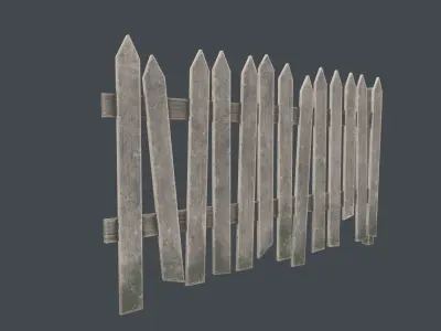 Wooden fencing 3D model