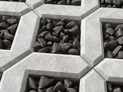 Paving pebble black 3D model