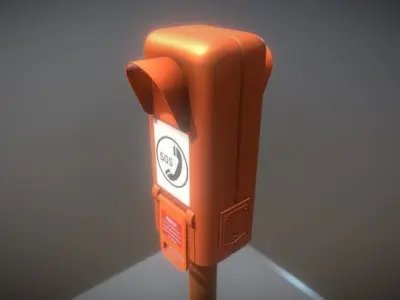 Emergency Call Box -High-Poly 3D model