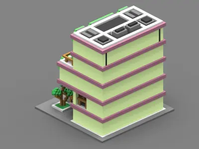 House Voxel - 19 Low-poly 3D model
