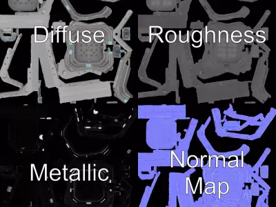 SciFi Door Model Pack with LED Accents Low-poly 3D model