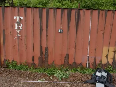 Rust Streaked Corrugated Container Texture