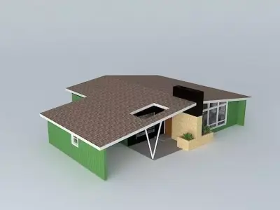 Retro House Free 3D model