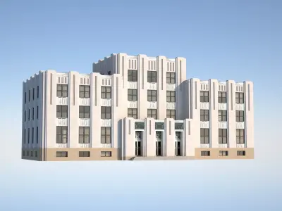 Landmark and municipal buildings pack Low-poly 3D model