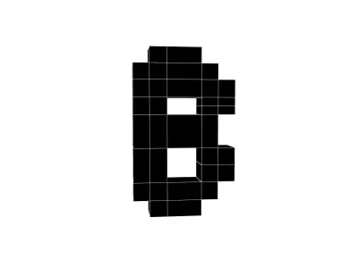 Pixel Font B v1 001 Low-poly 3D model