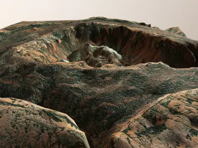 Desert Terrain Canyon Surface Landscape PBR 20 Low-poly 3D model