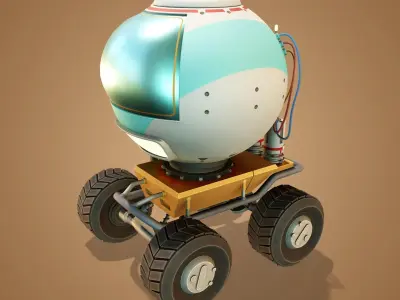 Stylized Mars Rover Low-poly 3D model