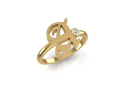 - Old English font ring A 3D print model