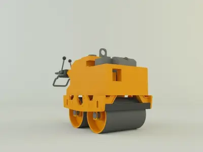 Double Roller asphalt construction machine 3D model