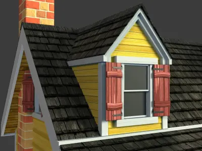 Wooden House V02 Low-poly 3D model