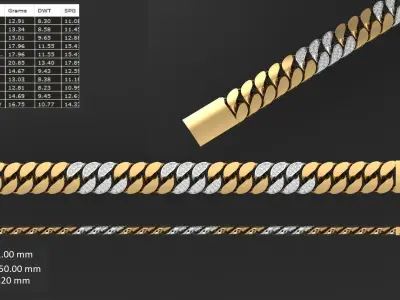 LIGHT WEIGHT LINK CHAIN BRACELT - 90 PIECES READY FOR PRINT 3D print model