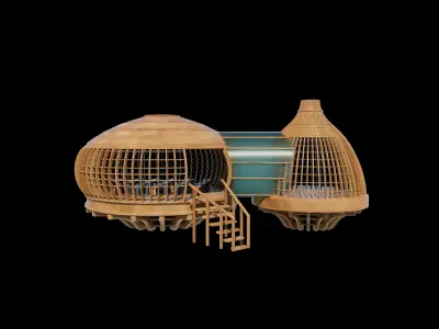 Tree House Wooden Tent 3D model