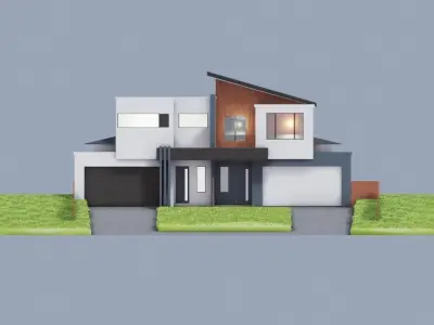 modern house building town house 3D model