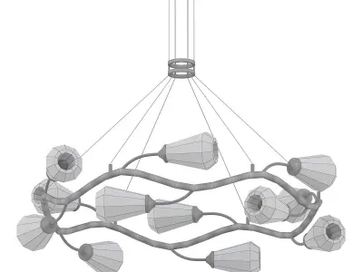 ADRIANNA gold chandelier with clear crystals 3D model purchase
