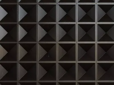 Glossy Obsidian Pyramidal Tiles PBR Seamless Texture