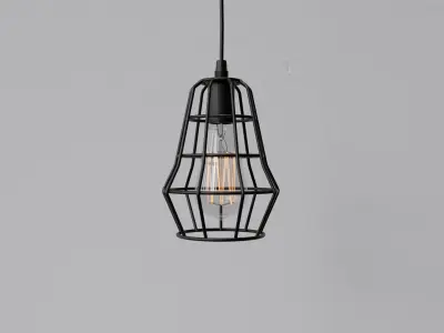 Industrial Cage Pendant Lights 3D model