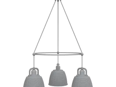 DUBLIN three lights hanging from metal chandelier 3D model