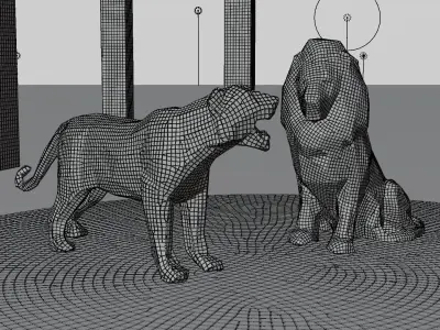 4 Disco animals figure  3D model