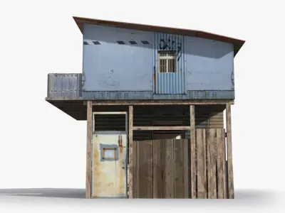 Slum x5 Low-poly 3D model