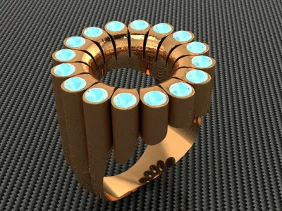 G1015 Jewel Vortex Ring 9gm-15HK 3D print model