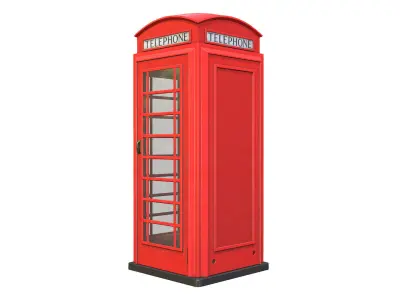 Phone Booth 01 - Game-ready - PBR Low-poly 3D model