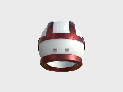 Astronaut Helmet B02 White Red - Character Design Fashion Low-poly 3D model