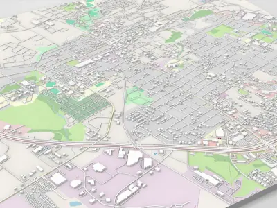 Cityscape Brenham Texas USA 3D model