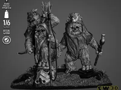 STAR WARS Ewoks Diorama 3D print model
