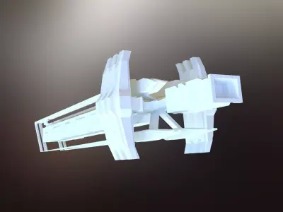 Sci-FI War spacecraft Low-poly 3D model
