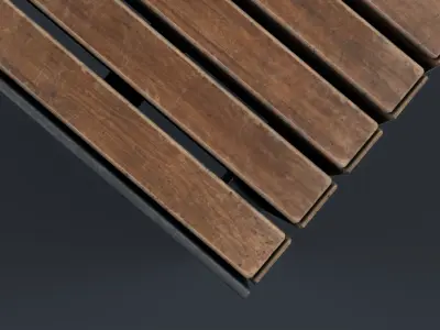 Modern Outdoor Bench 14 PBR Game Ready Low-poly 3D model