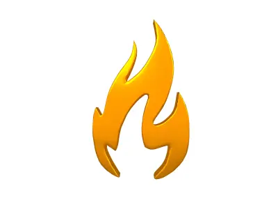Fire Symbol v3 011 Low-poly 3D model