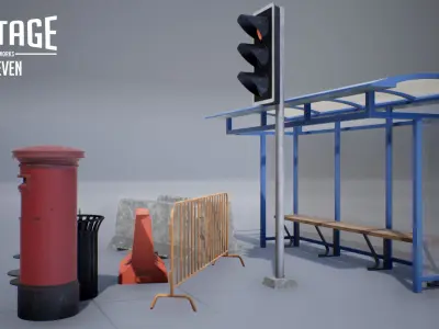 Street Props Low-poly 3D model get
