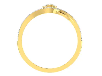 Light Weight Yellow Gold Diamond Ring  -ZA RN 7835 3D print model